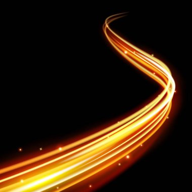 Parlayan sihirli ışığı efekti ve uzun yollar hareket ateş