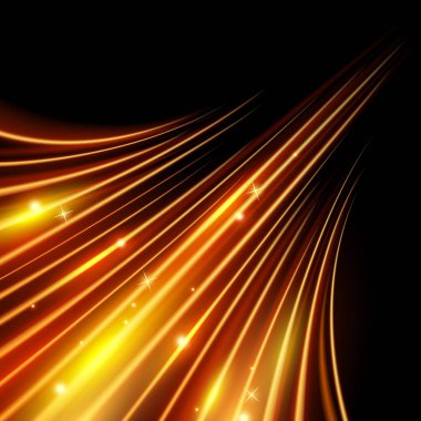 Parlayan sihirli ışığı efekti ve uzun yollar hareket ateş