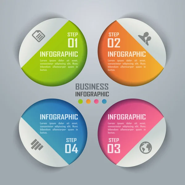 Coloridas infografías de negocios y diagrama, concepto de arte en papel y — Vector de stock