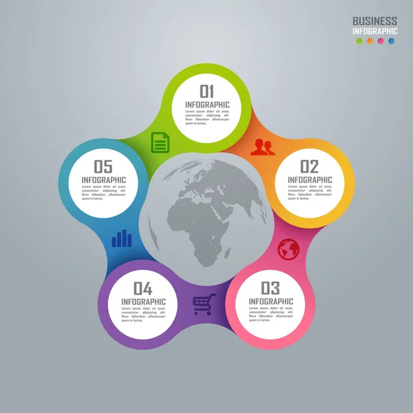 Coloridas infografías de negocios y diagrama, concepto de arte en papel y — Vector de stock