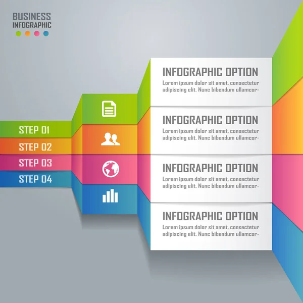 Coloridas infografías de negocios y diagrama, concepto de arte en papel y — Vector de stock
