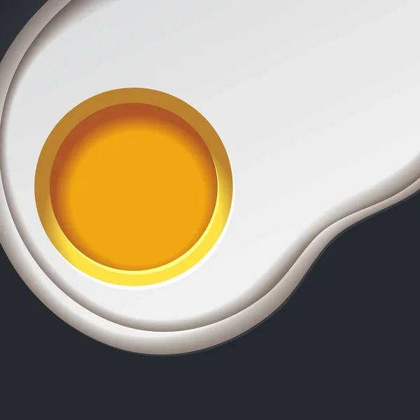 Resumen de huevo frito con arte de papel y estilo tallado — Vector de stock