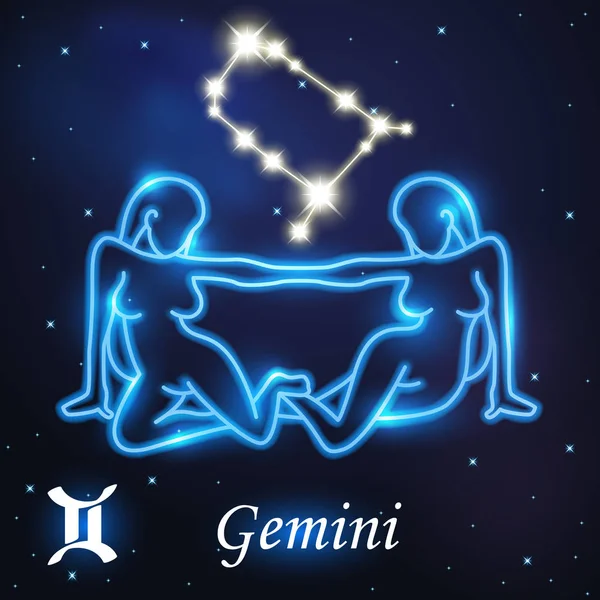 Symbol światła kobiet do Gemini zodiaku i koncepcja horoskop — Wektor stockowy