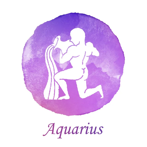 Barva symbolu vody dopravujícího vodárku na Aquarius zvěrokruhu — Stockový vektor