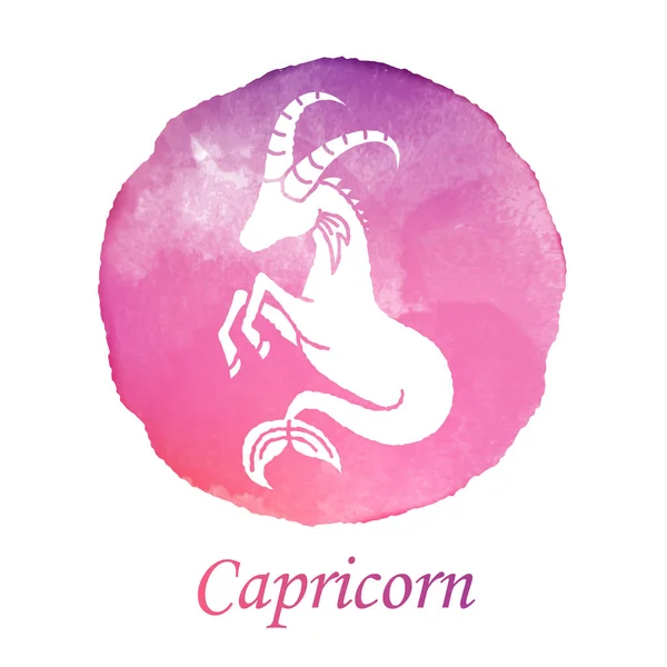 Colore simbolo dell'acqua di capra marina in Capricorno di zodiaco — Vettoriale Stock
