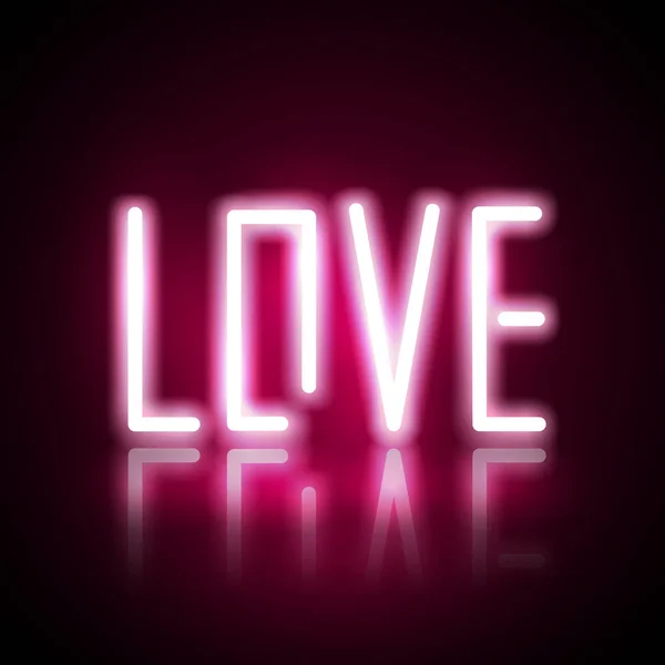 Neon en roze gloed effect van liefde, valentine's Day — Stockvector