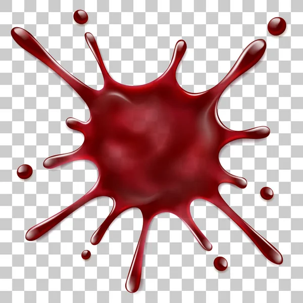 Splattered blood isolated on transparent background — Stock Vector