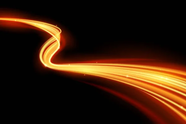 Parlayan sihirli ışığı efekti ve uzun yollar hareket ateş