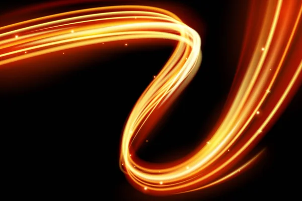 Parlayan sihirli ışığı efekti ve uzun yollar hareket ateş