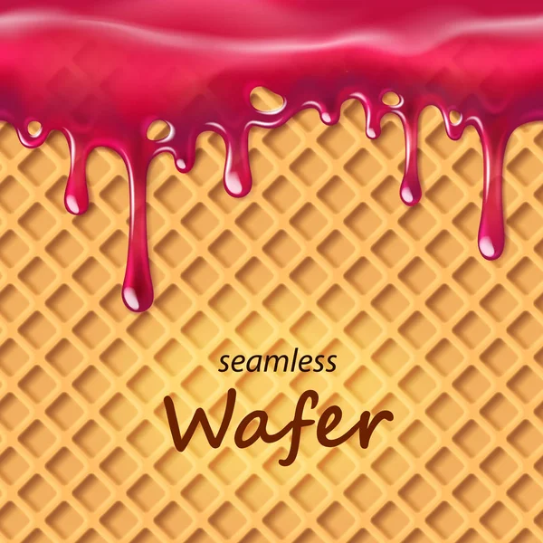 Dikişsiz gofret ve damlama pembe krem veya reçel tekrarlanabilir