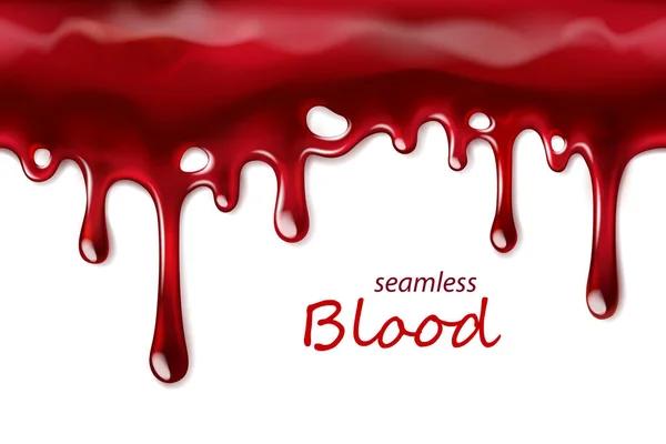Inconsútil goteo de sangre repetible aislado en blanco — Archivo Imágenes Vectoriales
