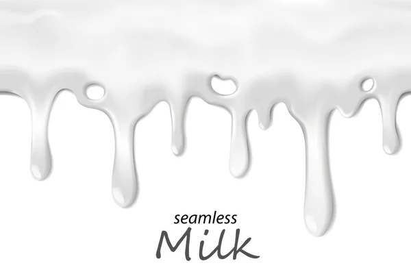 Nahtlos tropfende Milch wiederholbar isoliert auf weiß lizenzfreie Stockvektoren