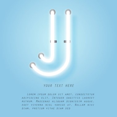 J, neon ve alfabe harfleri