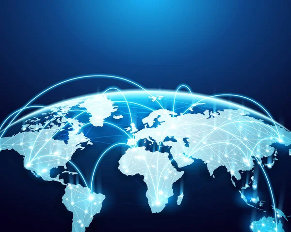 Dünya ağı, internet ve küresel bağlantı nın özeti — Stok Vektör