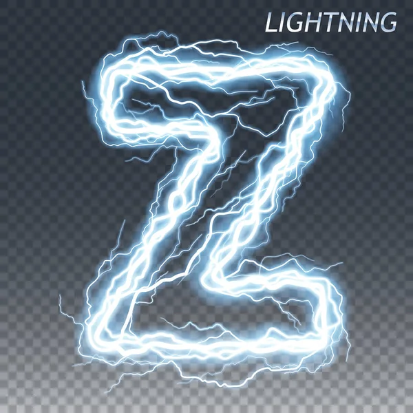 Lightning and thunder bolt or electric font, glow and sparkle - Stock Image  - Everypixel
