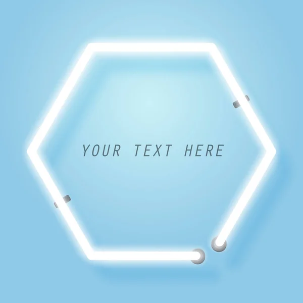 Hexagon neon, frame template and copy space — Stock vektor