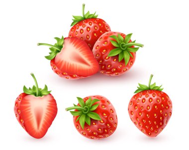 Strawberry realistic icon clipart