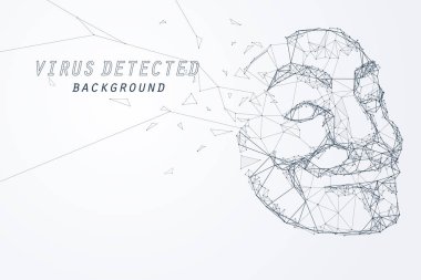Kenar ve Anonim Hacker Maskesi tepe noktası