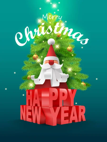 Chirstmas ağacı ile Noel Baba Kağıt sanat