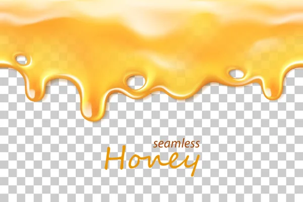 Naadloze druipend honing herhaalbaar geïsoleerd op transparante — Stockvector