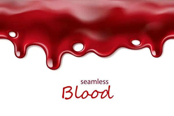 Zökkenőmentes csepegő vér megismételhető elszigetelt fehér háttér — Stock Vector