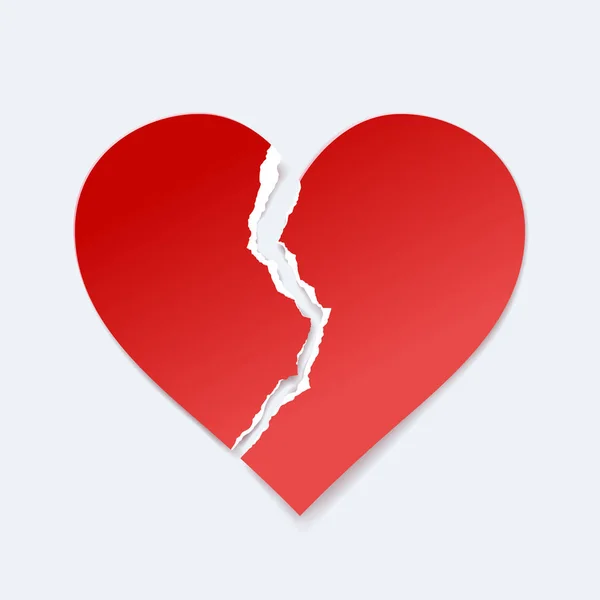 Broken paper heart — Stock Vector
