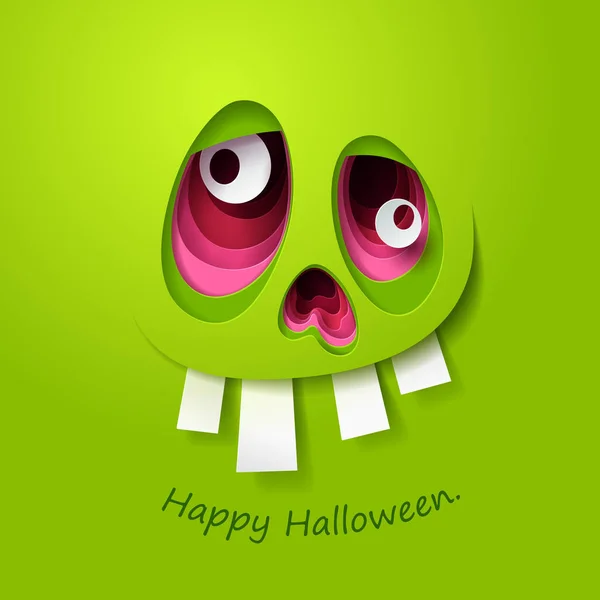 Art du papier de zombie, Joyeux concept de célébration d'Halloween — Image vectorielle