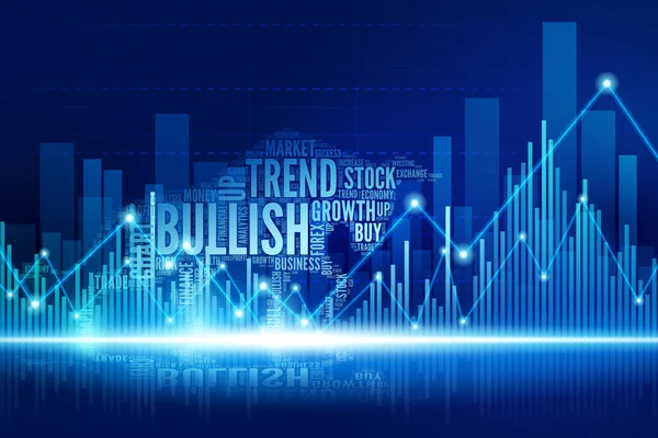 Virtuális bika séta a város tőzsdén, mint a bullish — Stock Vector