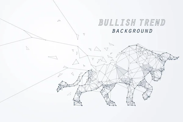 Drahtgestell Bullish Trend, Technologie-Handel für die Börse — Stockvektor