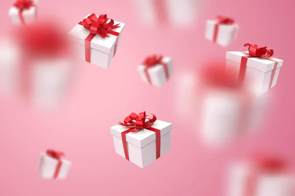 Coffret cadeau tombant, Saint Valentin fête — Image vectorielle