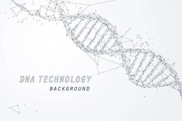 Drátěný rám virtuální, technologické a lékařské koncepce Dna — Stockový vektor