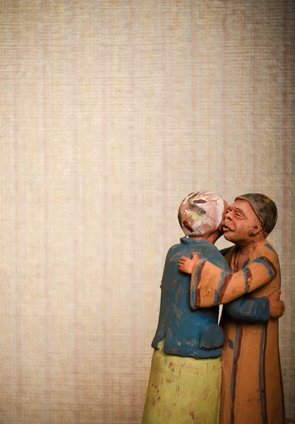 Stüdyo, fotoğraf, insanlar, kavramak, heykelciği, kil, yaşlı, dekor bir evde