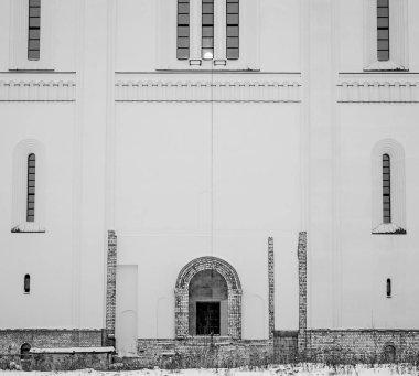 sokakta, bina, kilise, kapı, pencere, beyaz, sundurma, açık havada