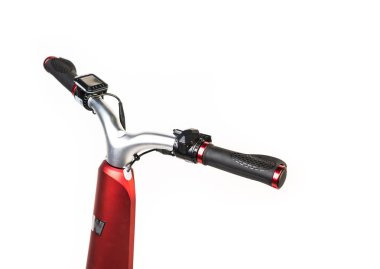 Kendini beyaz arka plan üzerinde elektrik kaykay akıllı Scooter Dengeleme Hoverboard çift tekerlek yakın çekim