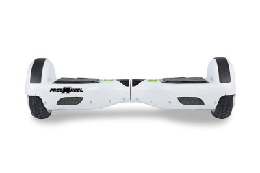 Kendini beyaz arka plan üzerinde elektrik kaykay akıllı Scooter Dengeleme Hoverboard çift tekerlek yakın çekim