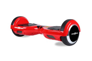 Kendini beyaz arka plan üzerinde elektrik kaykay akıllı Scooter Dengeleme Hoverboard çift tekerlek yakın çekim