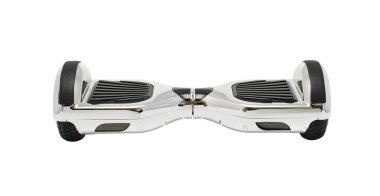 Kendini beyaz arka plan üzerinde elektrik kaykay akıllı Scooter Dengeleme Hoverboard çift tekerlek yakın çekim