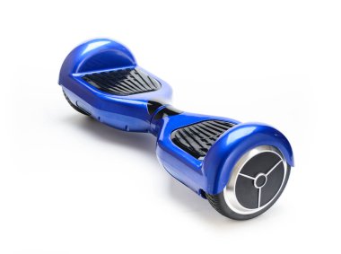 Kendini beyaz arka plan üzerinde elektrik kaykay akıllı Scooter Dengeleme Hoverboard çift tekerlek yakın çekim