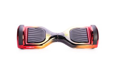 Kendini beyaz arka plan üzerinde elektrik kaykay akıllı Scooter Dengeleme Hoverboard çift tekerlek yakın çekim