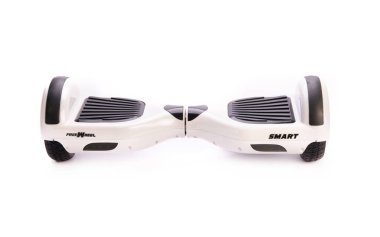 Kendini beyaz arka plan üzerinde elektrik kaykay akıllı Scooter Dengeleme Hoverboard çift tekerlek yakın çekim