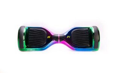 Kendini beyaz arka plan üzerinde elektrik kaykay akıllı Scooter Dengeleme Hoverboard çift tekerlek yakın çekim