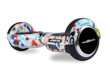 Kendini beyaz arka plan üzerinde elektrik kaykay akıllı Scooter Dengeleme Hoverboard çift tekerlek yakın çekim