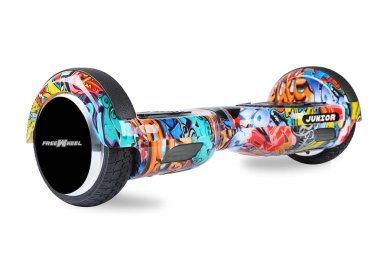 Kendini beyaz arka plan üzerinde elektrik kaykay akıllı Scooter Dengeleme Hoverboard çift tekerlek yakın çekim