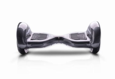Kendini beyaz arka plan üzerinde elektrik kaykay akıllı Scooter Dengeleme Hoverboard çift tekerlek yakın çekim