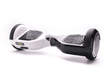 Kendini beyaz arka plan üzerinde elektrik kaykay akıllı Scooter Dengeleme Hoverboard çift tekerlek yakın çekim