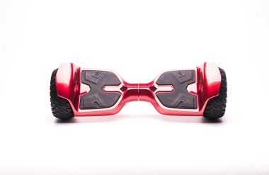 Kendini beyaz arka plan üzerinde elektrik kaykay akıllı Scooter Dengeleme Hoverboard çift tekerlek yakın çekim