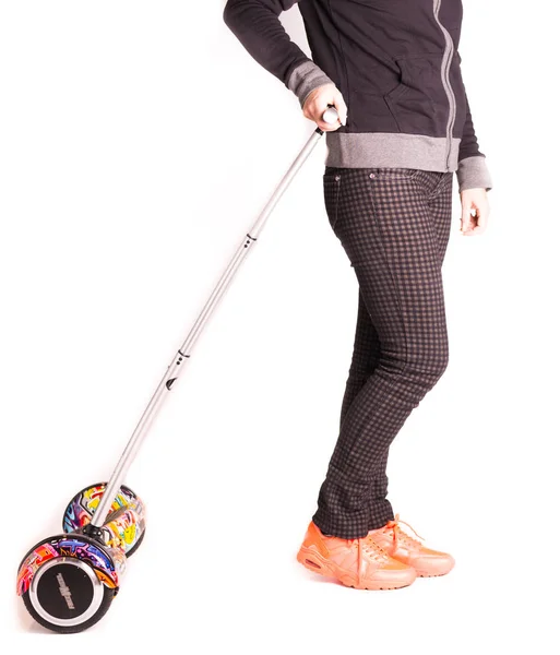 Närbild Hoverboard Dubbla Hjul Själv Balancing Electric Skateboard Smart Scooter — Stockfoto