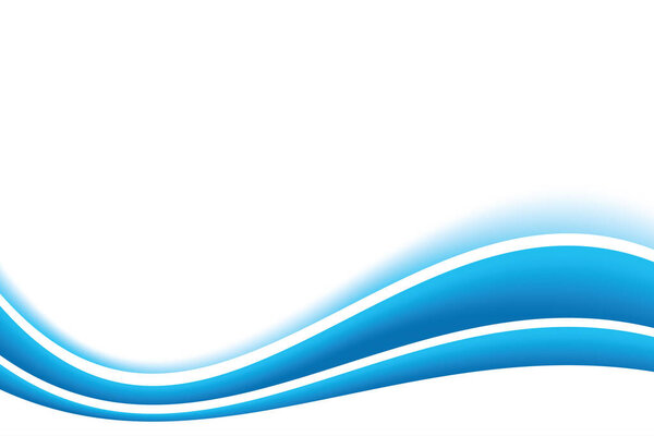 Abstract Fresh Blue White Wave Background Design, Flowing Blue White Stylish Background Template Vector