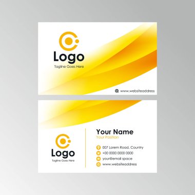 soyut sarı dalga kartvizit tasarımı, profesyonel kart şablonu