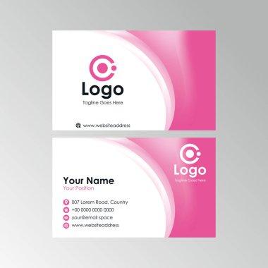 soyut pembe eğri kart tasarımı, profesyonel kart şablonu vektörü